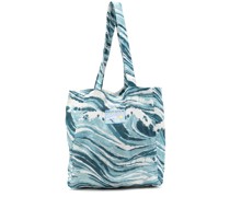 abstract-pattern print linen bag