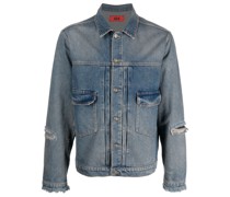 Jeansjacke in Distressed-Optik