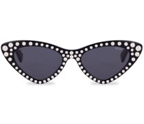 Cat-Eye-Sonnenbrille mit Zierperlen