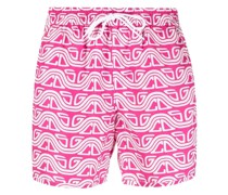 Badeshorts mit abstraktem Print