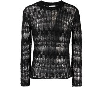 Gehäkelter Pullover mit Lochmuster
