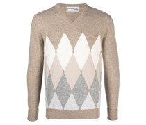 Kaschmirpullover mit Argyle-Muster