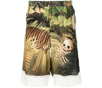 Seidenshorts mit Forest-Print