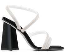 glitter strap sculpted-heel sandals