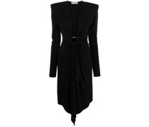 Gerafftes Kleid mit V-Ausschnitt