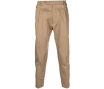pleat-detail cotton chinos