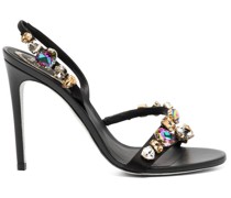 Slingback-Sandalen mit Kristallen