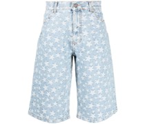 Jeans-Shorts mit Jacquard-Sternemuster