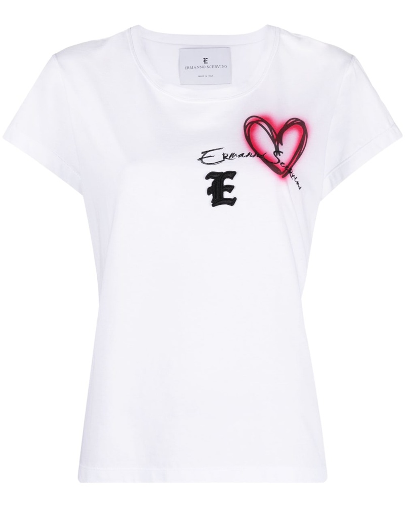 Ermanno Scervino Damen T-Shirt mit Logo-Print