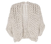 sequin-embellished chunky-knit cardigan