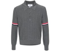 RWB-stripe knitted polo shirt