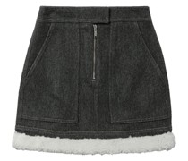 Minirock mit Shearling-Besatz