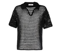 short-sleeve crocheted polo shirt