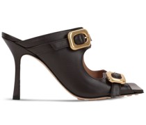 90mm buckle leather heels