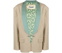 shawl-lapel checked blazer
