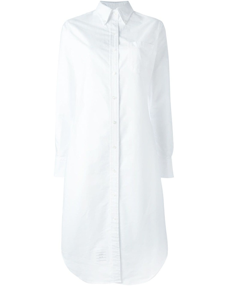 Thom Browne Damen Knielanges Button-Down-Hemdkleid