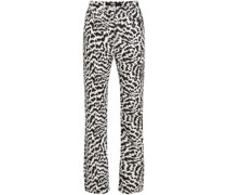 Gerade Jeans mit Zebra-Print