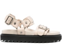 leather buckle sandals