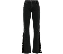 lace-panels flared jeans