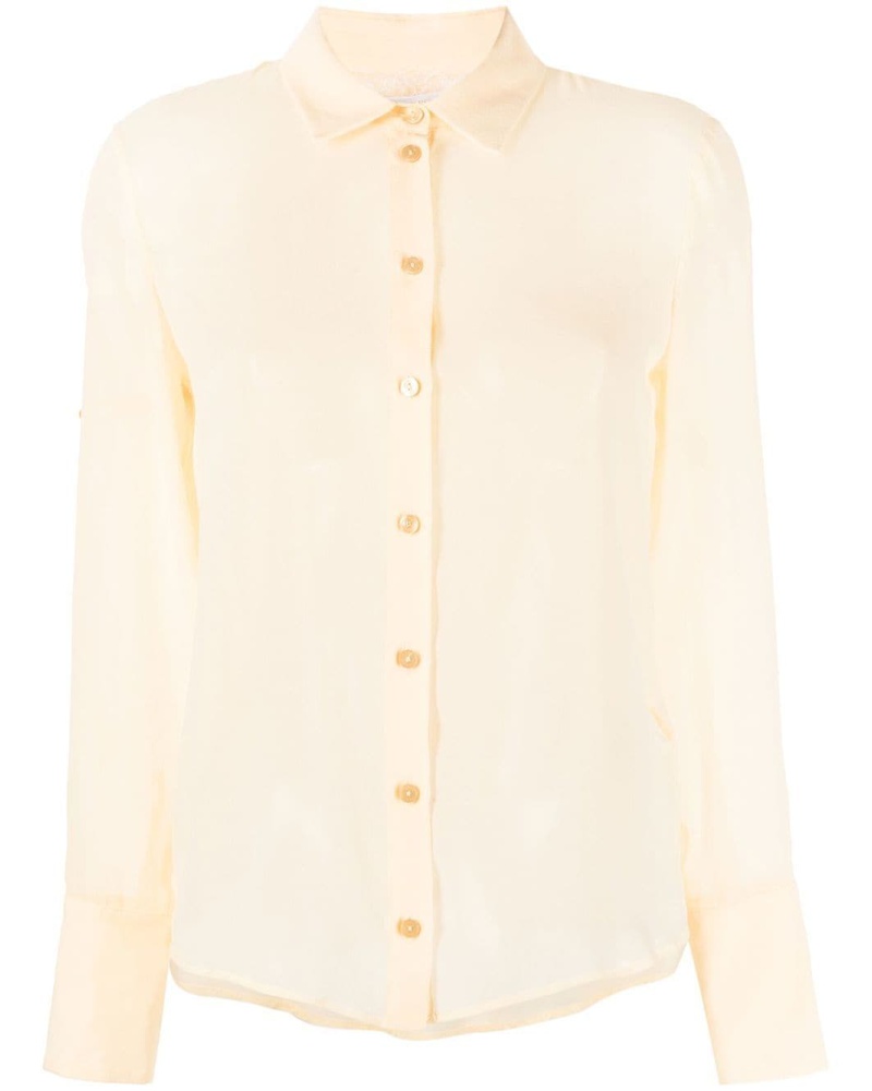 Patrizia Pepe Damen Semi-transparentes Seidenhemd