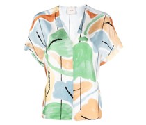 Bluse in Colour-Block-Optik
