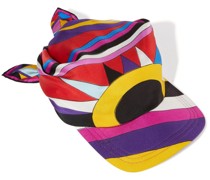 abstract-pattern silk visor hat