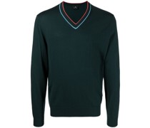 Fein gestrickter Pullover mit V-Ausschnitt