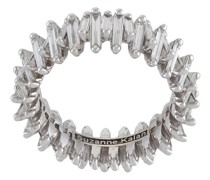 18kt Step Weißgoldring mit Diamanten
