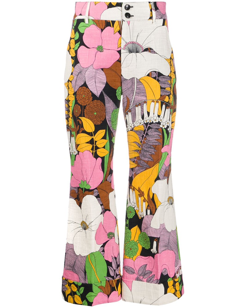 La DoubleJ Damen Hose mit Blumen-Print