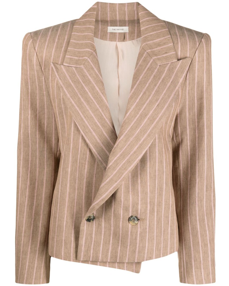 THE MANNEI Damen Misos pinstripe double-breasted blazer