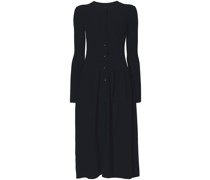 ribbed-knit button-front dress