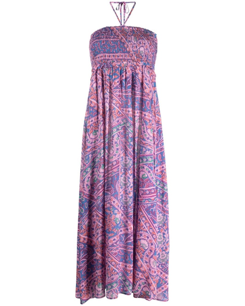 ba&sh Damen Neckholder-Kleid mit grafischem Print