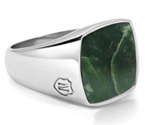 Versilberter Ring mit Jade