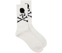 logo-jacquard ribbed-knit socks