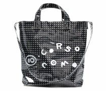 Beschichteter Shopper mit Logo-Print