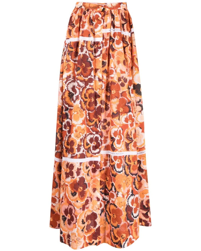Vivetta Damen Maxirock mit Blumen-Print