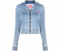 Cropped-Jacke mit Logo-Patch