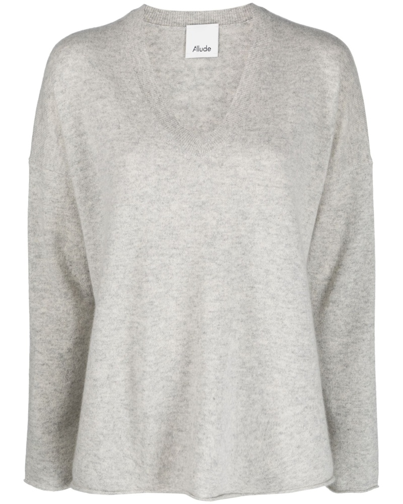 ALLUDE Damen Klassischer Kaschmirpullover