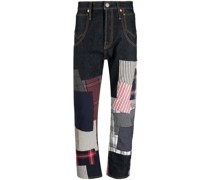 Gerade Jeans mit Patchwork-Detail