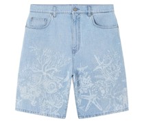 Barocco Sea-print denim shorts