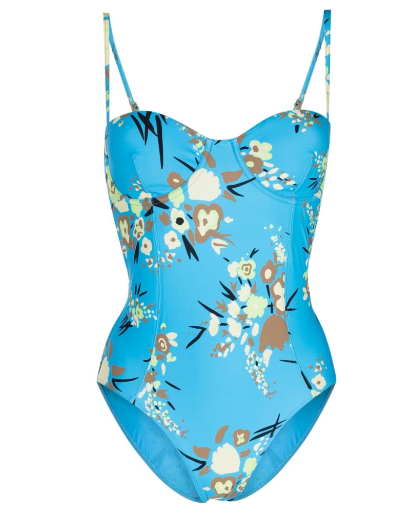 Tory Burch Damen Badeanzug mit Blumen-Print