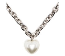 Halskette mit großer Perle in Herzform