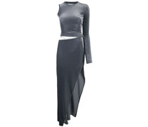 Asymmetrisches Samtkleid