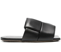 interwoven leather flat sandals