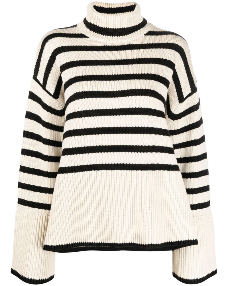 Totême Damen Gestreifter Rollkragenpullover Totême Damen Gestreifter Rollkragenpullover