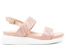 Slingback-Sandalen mit Kristallen