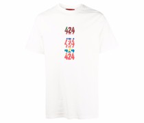 T-Shirt mit Flags-Print