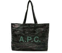 A.P.C. Shopper mit Camouflage-Print
