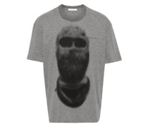 T-Shirt mit verschwommenem Gesichts-Print
