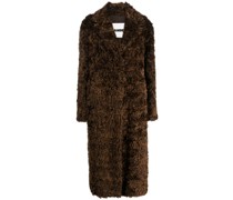 Einreihiger Mantel aus Faux Fur